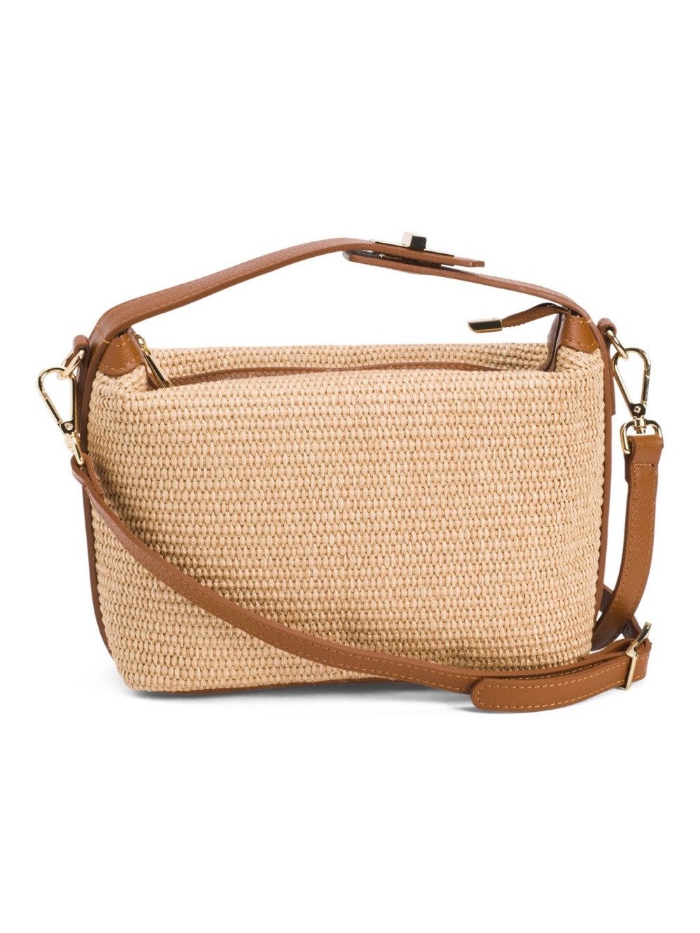Made in Italy CROSSBODY WOVEN HANDBAG with LEATHER trim NWT - Picture 14 of 16
